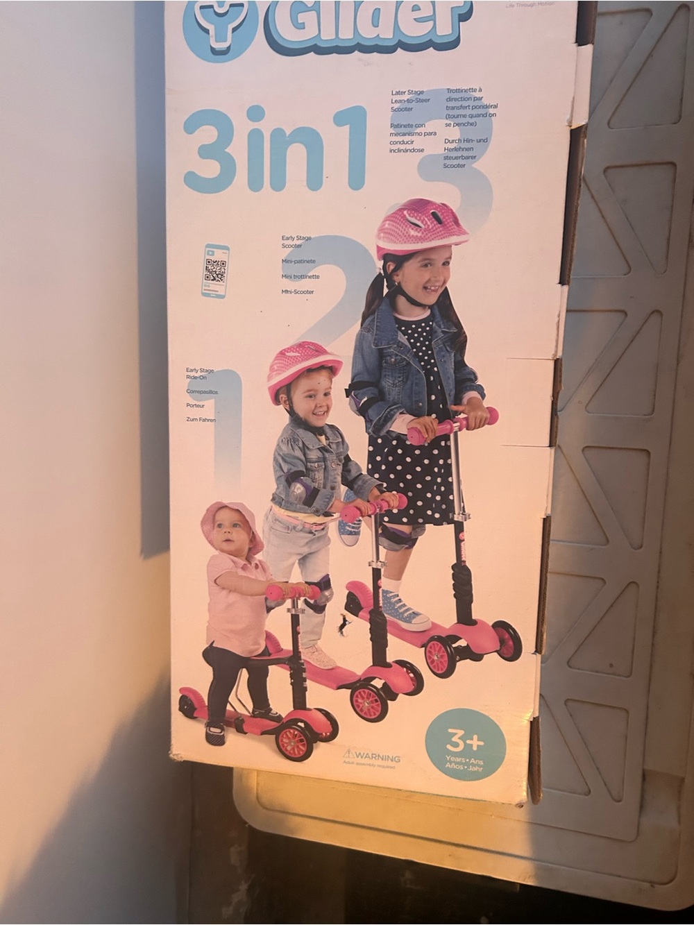 3-in-1 Pink Kids Scooter - Adjustable Ride-On & Scooter:Glider